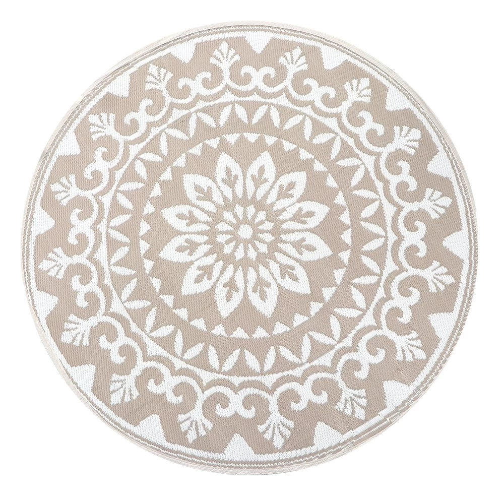 Buitenkleed Rond Mandala / Palm Design - ⌀ 150 Cm
