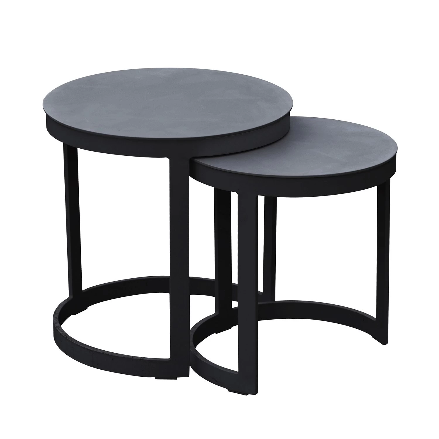 Royal Seasons Aluminium Bijzettafels Zwart - Set Van 2